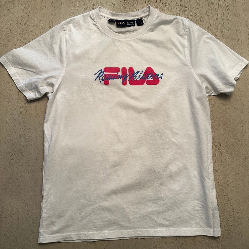ROWING BLAZERS X FILA - MEN'S WHITE SHIRT SIZE M